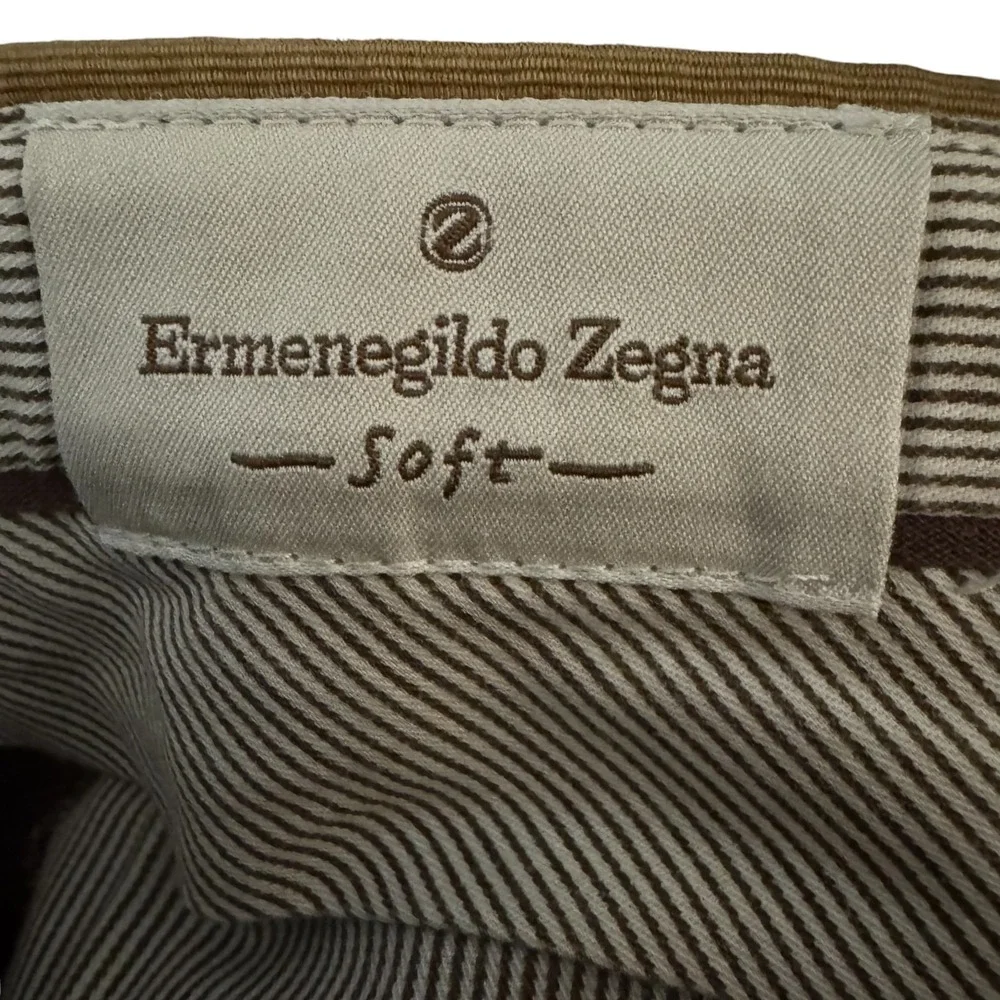 Ermenegildo Zegna Mens Pants Thin Wale Corduroy Soft Pleated Cuffed Cotton 34X30